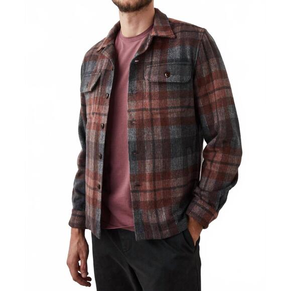 NEW RAILS viggo shirt jacket in crimson shadow plaid